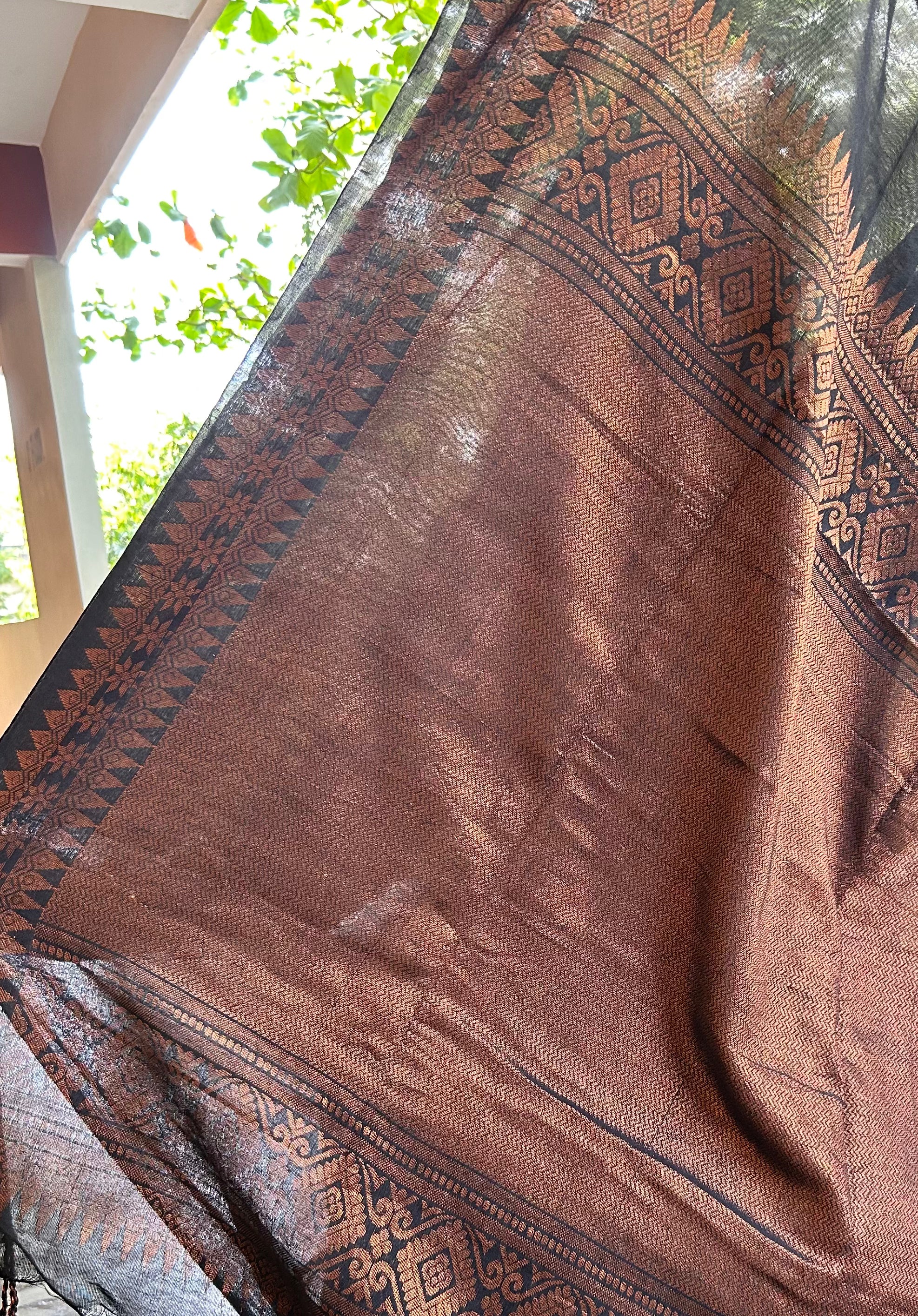 Black Khadi Cotton Saree