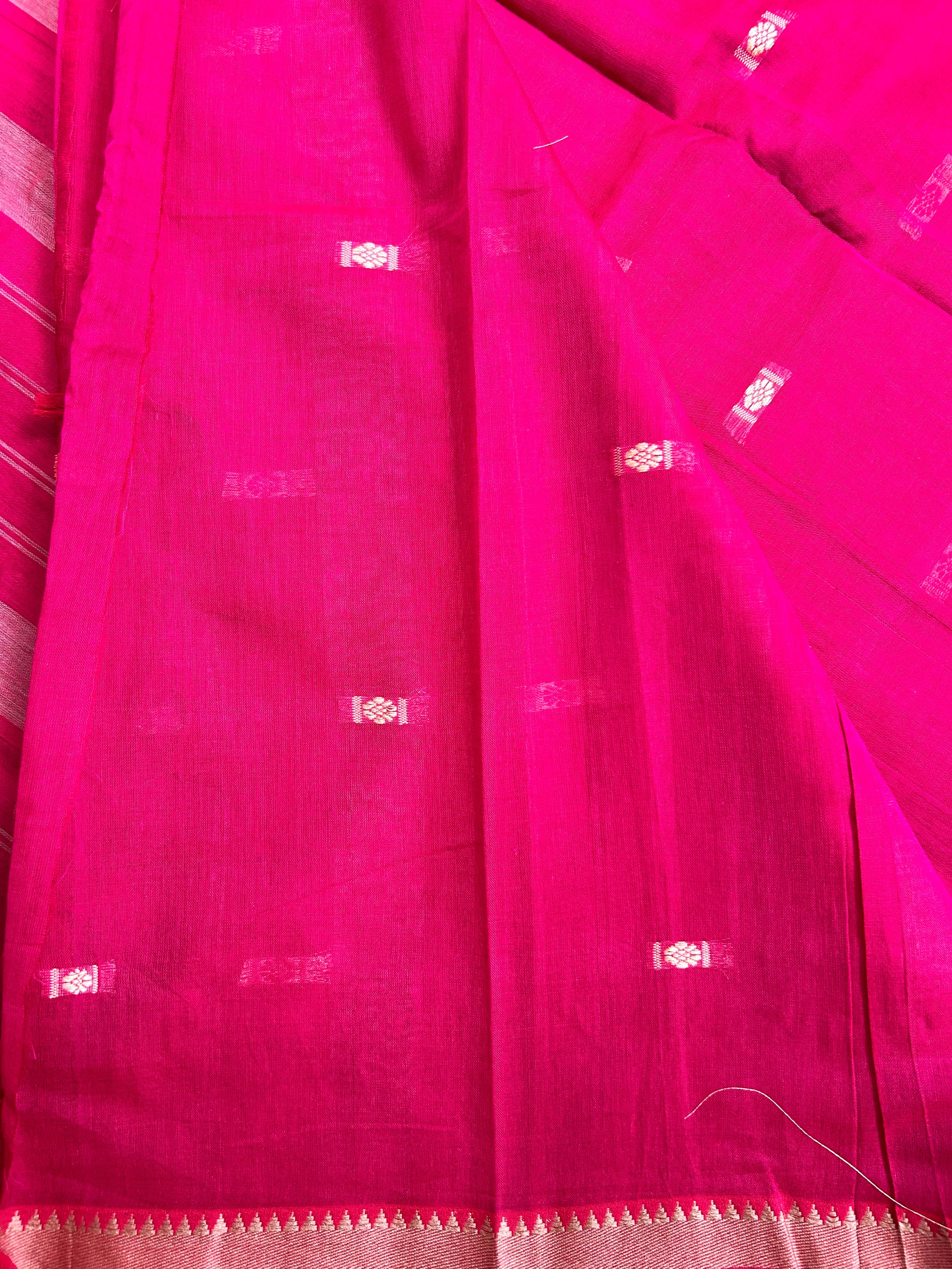 Rani Red Narayanpet Cotton Saree