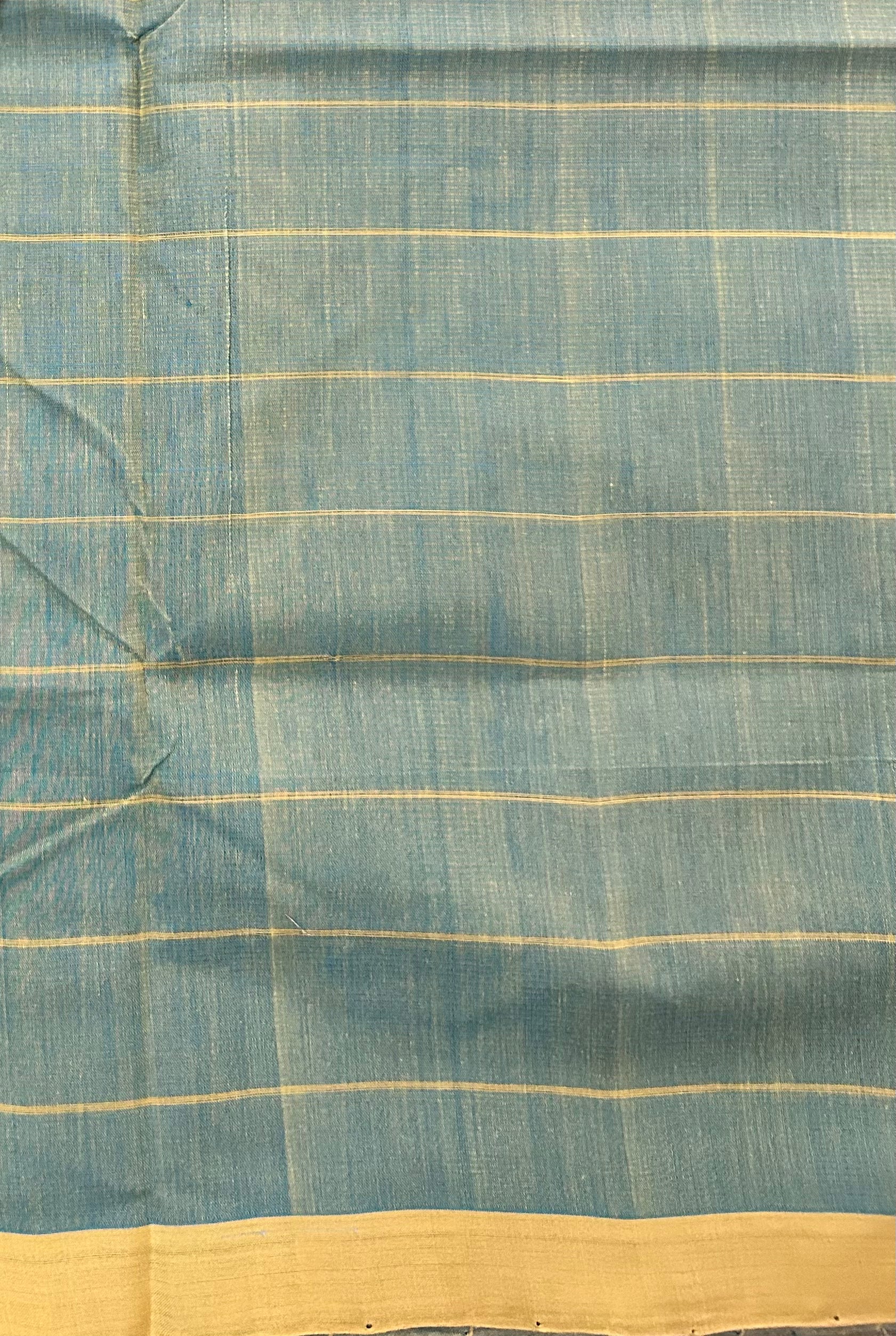 Teal & Yellow Handloom Mangalagiri Cotton saree