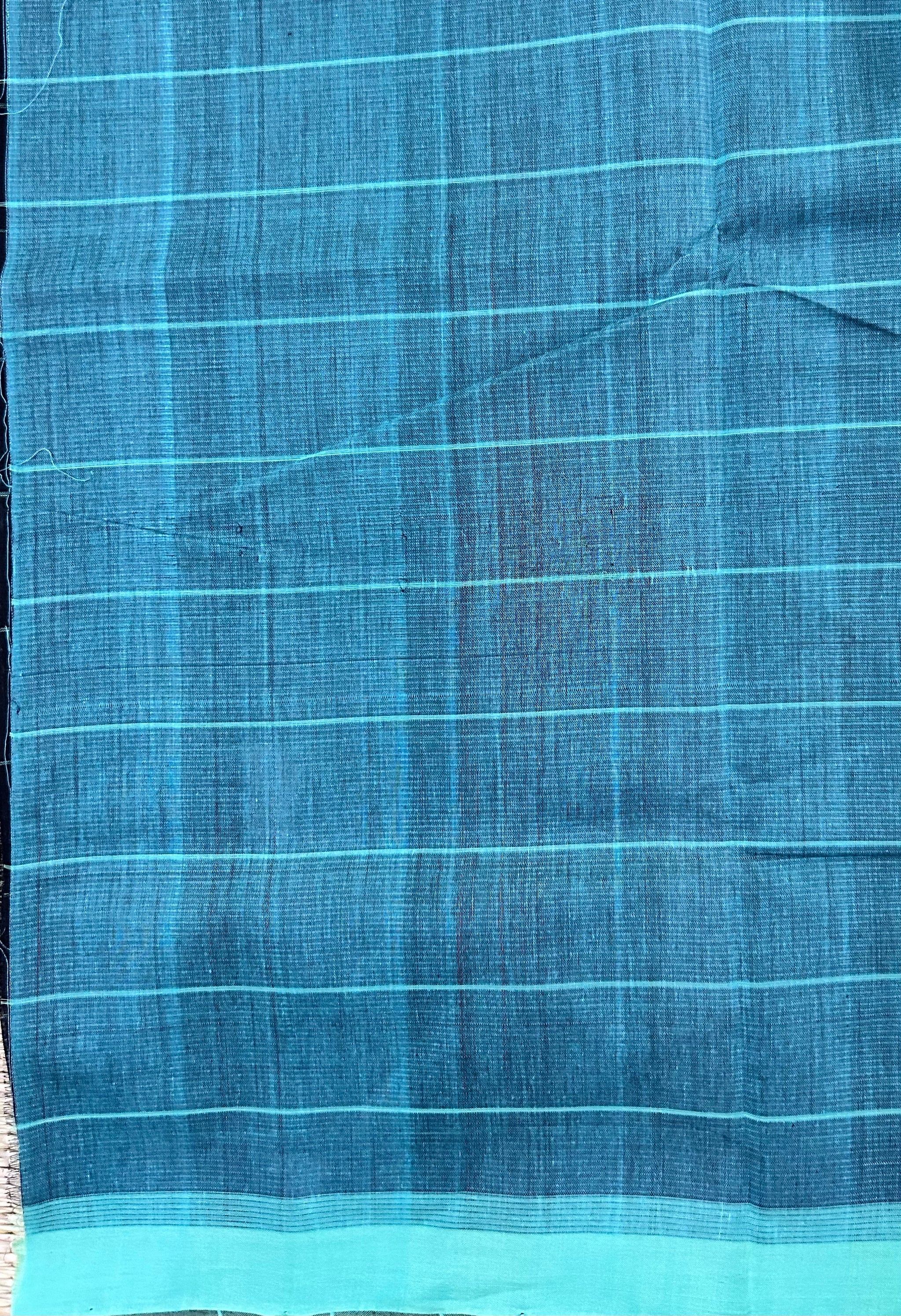 Black & Teal Handloom Mangalagiri Cotton saree