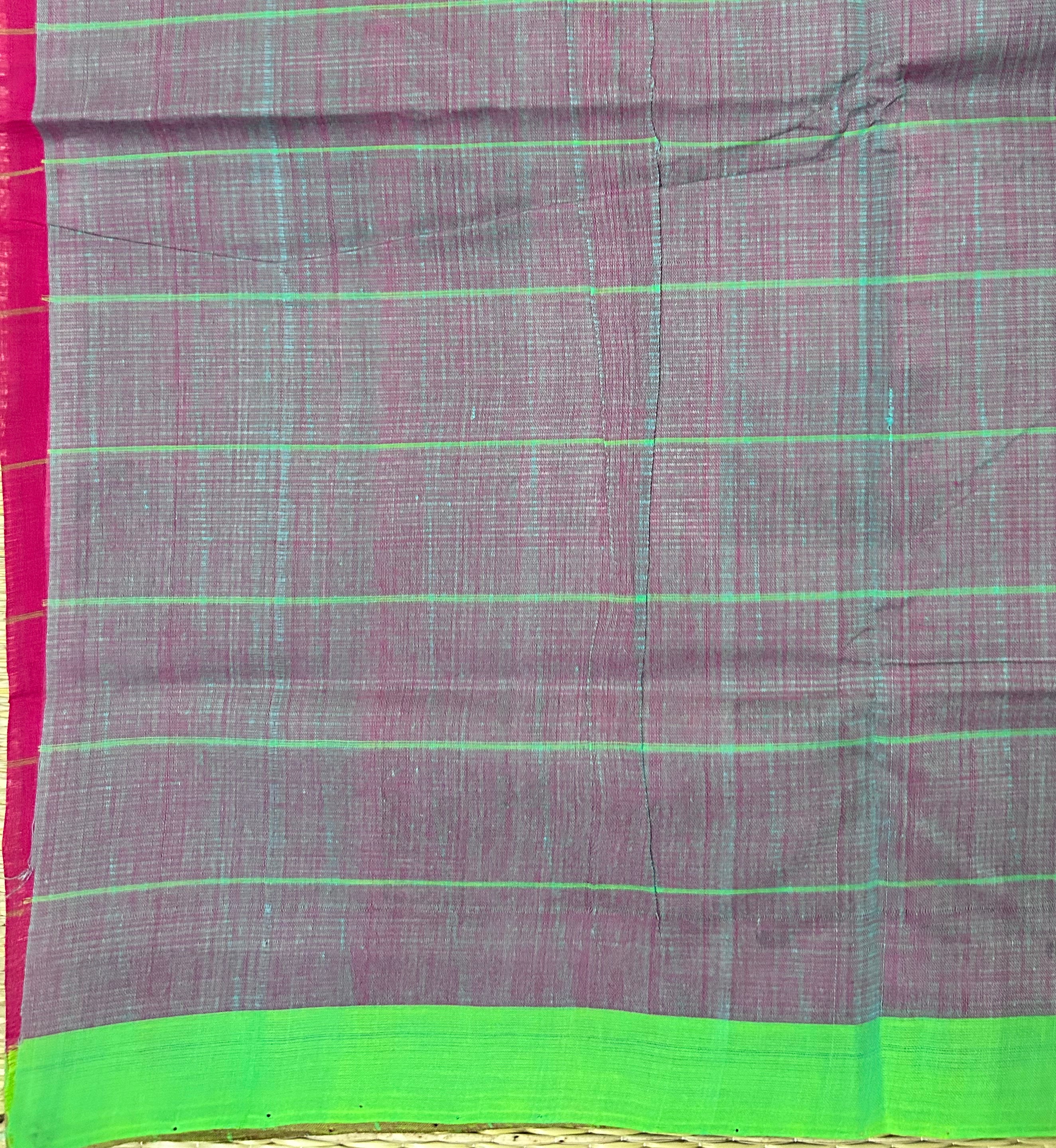 Pink & Green Handloom Mangalagiri Cotton saree