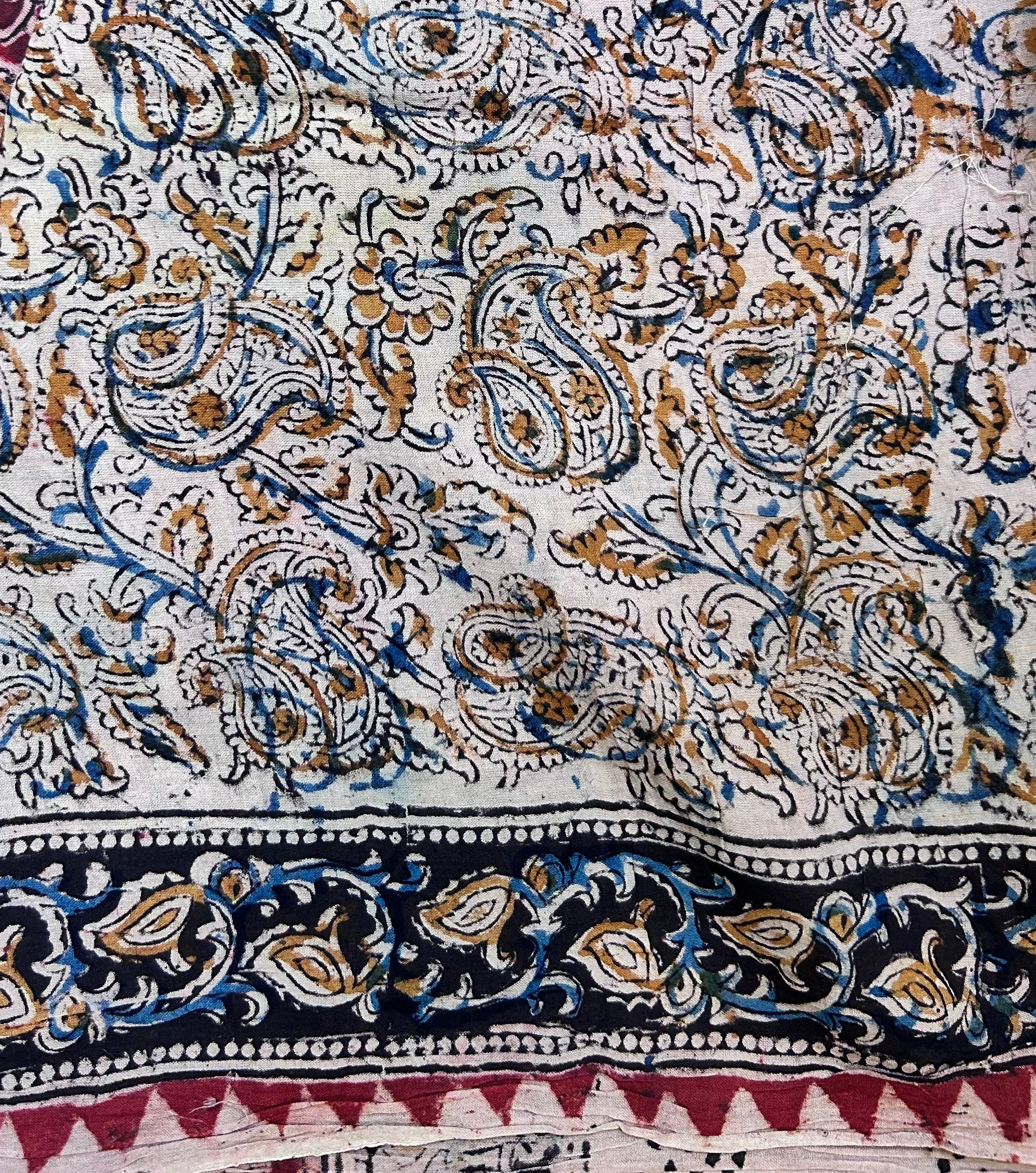 Kalamkari Handblock printed Cotton Saree - 1