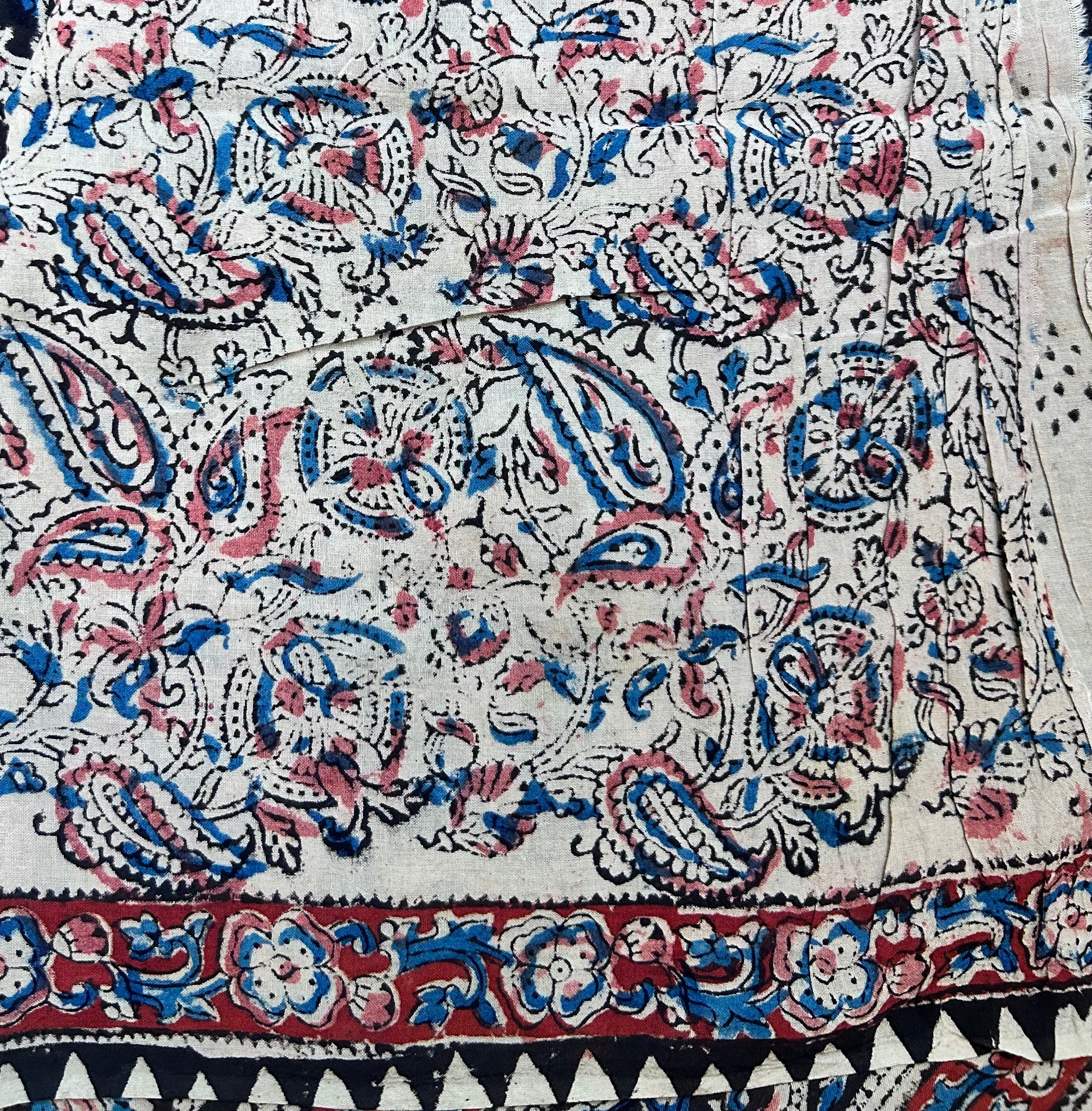 Kalamkari Handblock printed Cotton Saree - 6