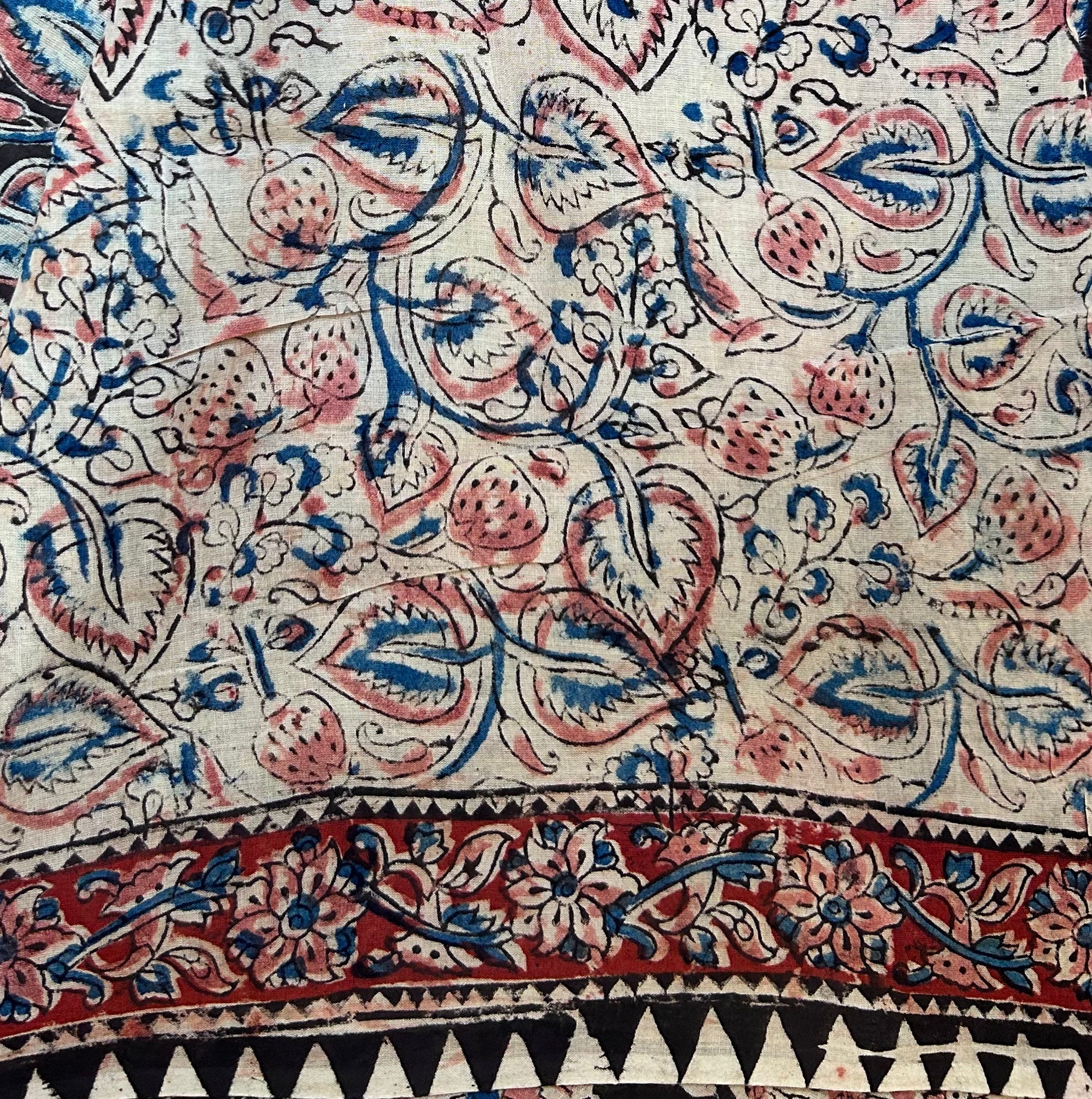 Kalamkari Handblock printed Cotton Saree - 8