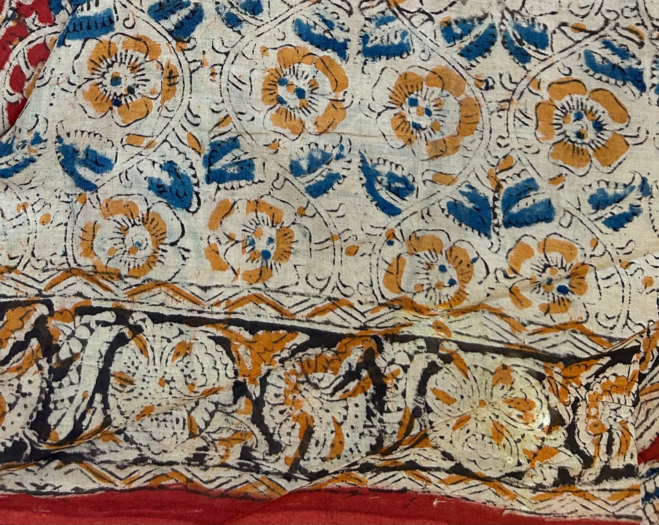 Kalamkari Handblock printed Cotton Saree - 10