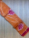 Mustard Yellow & Red Bishnupuri Silk Saree (Hand Wax Batik )