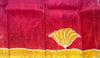 Mustard Yellow & Red Bishnupuri Silk Saree (Hand Wax Batik )
