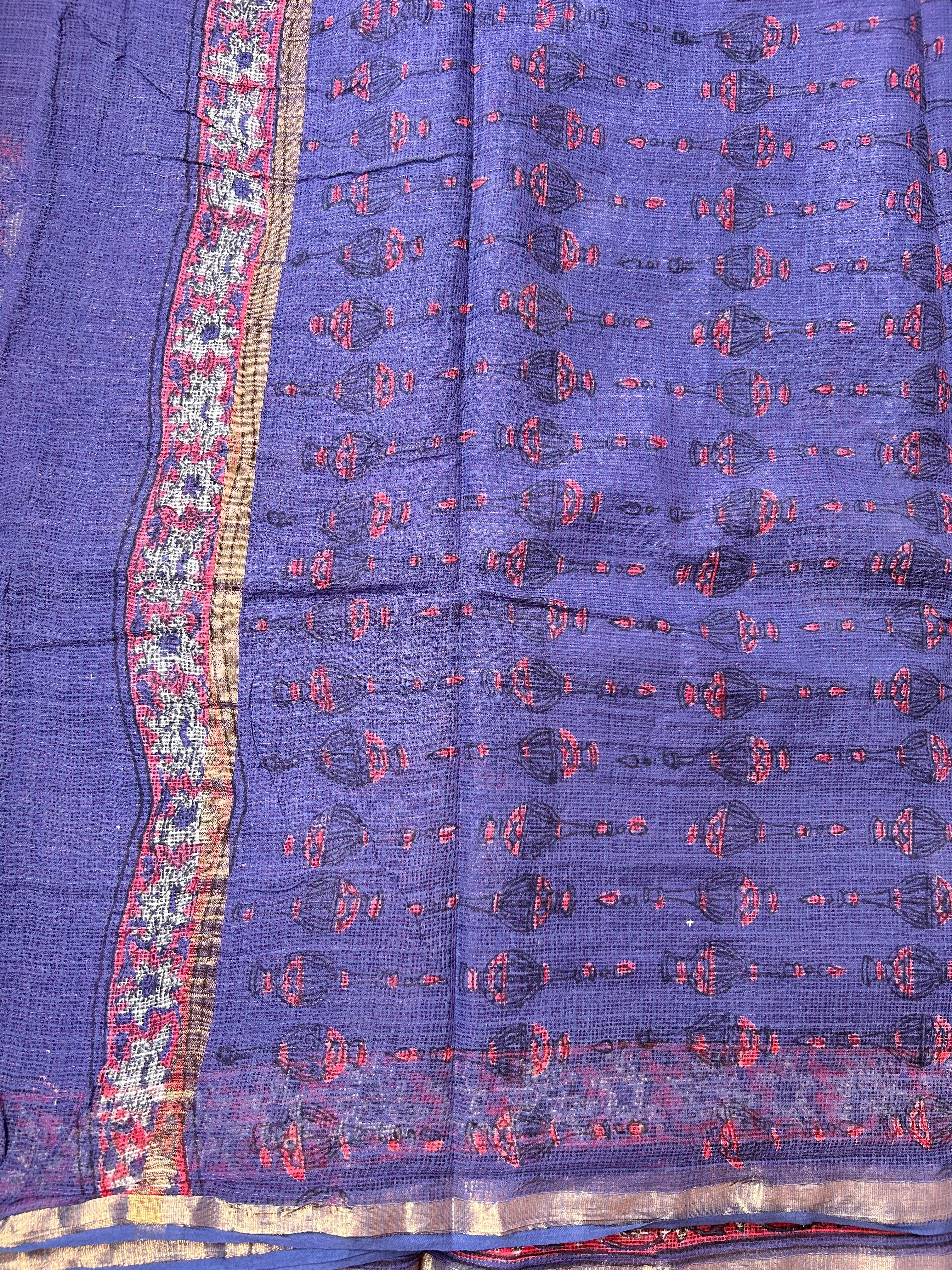 Violet Kota Doria Saree