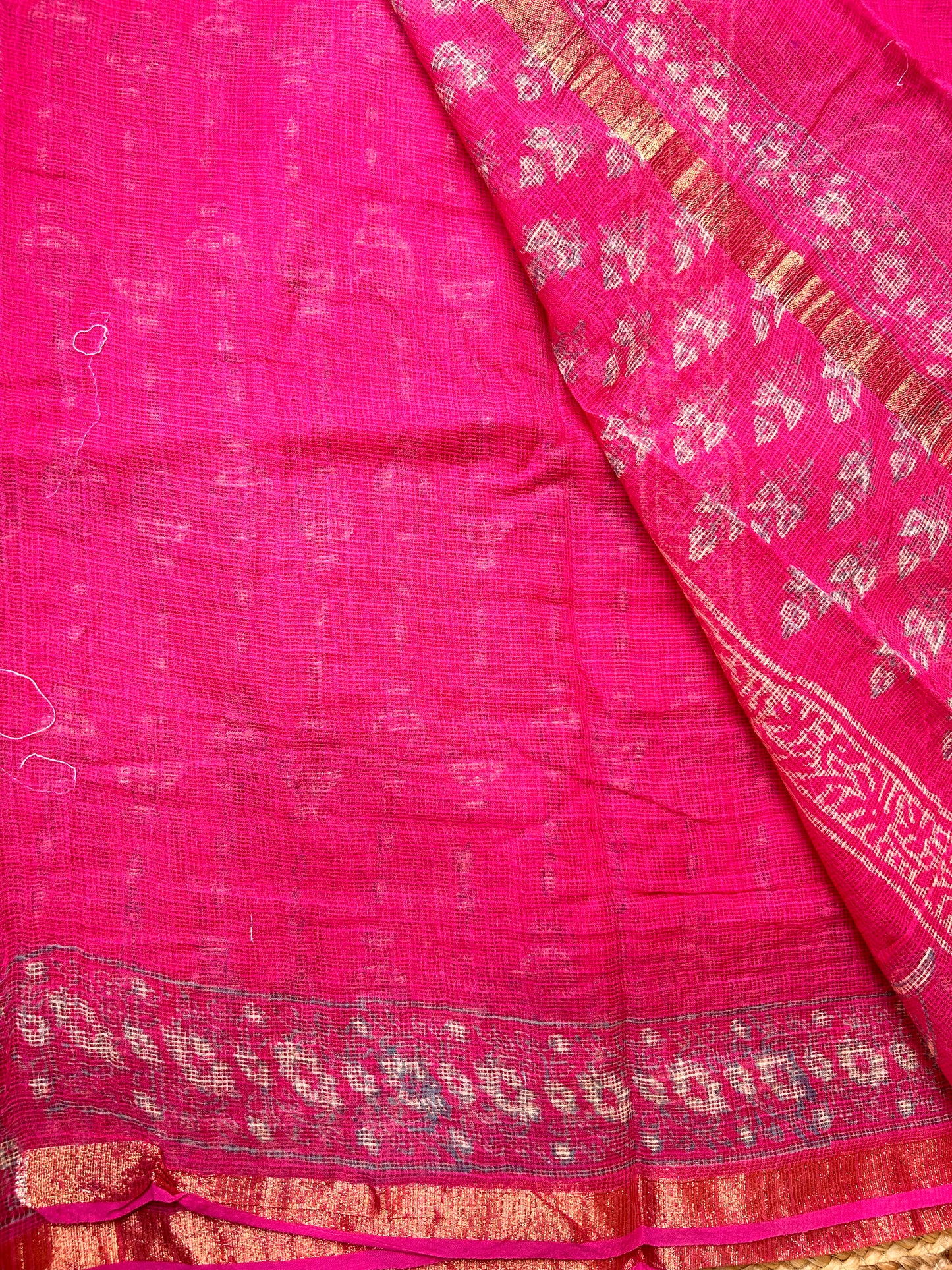 Rani Pink Kota Doria Saree