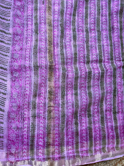 Pink Kota Doria Saree