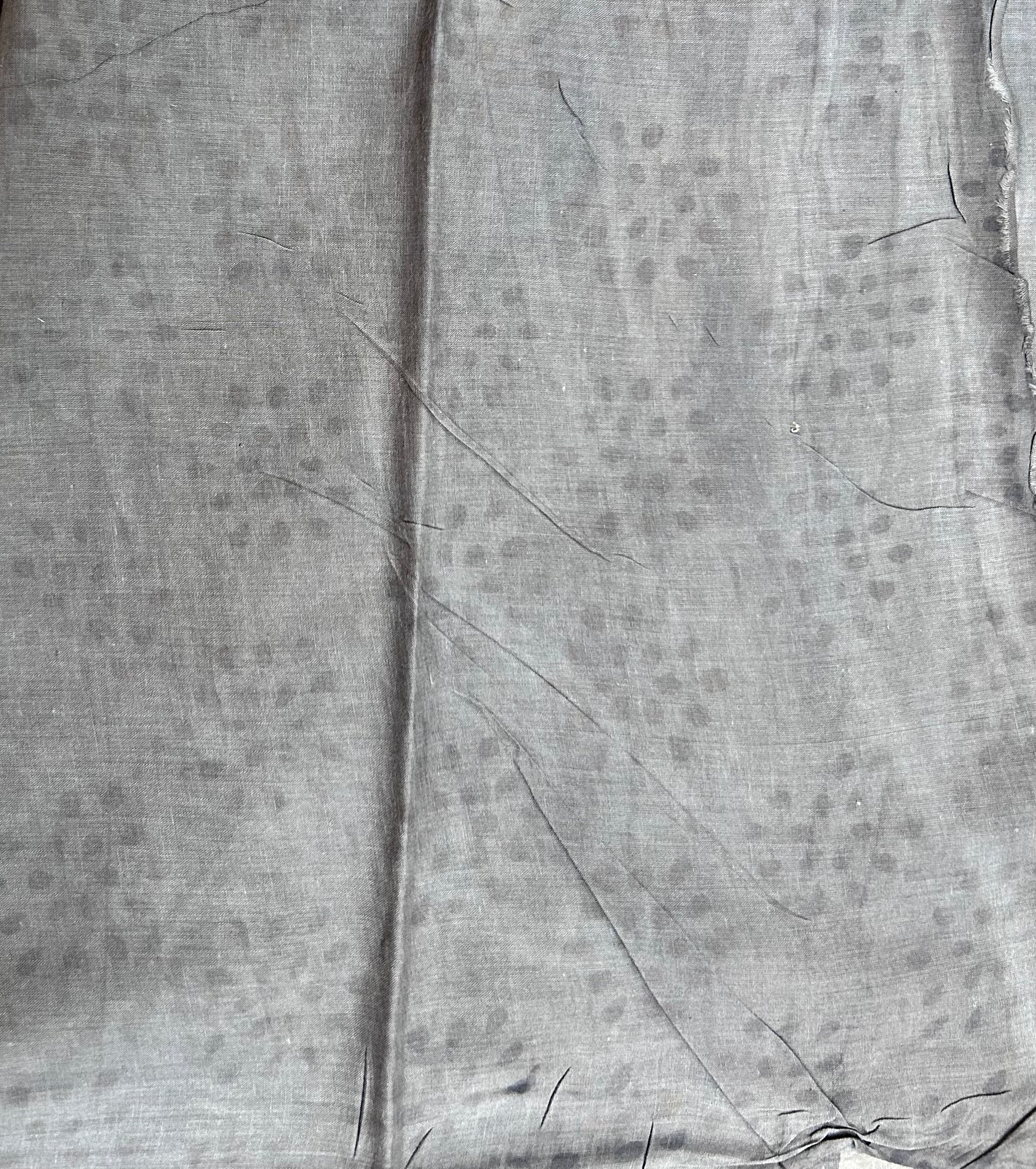 Earthy Brown Striped Nashpal dye Handblock printed Mul Cotton Saree