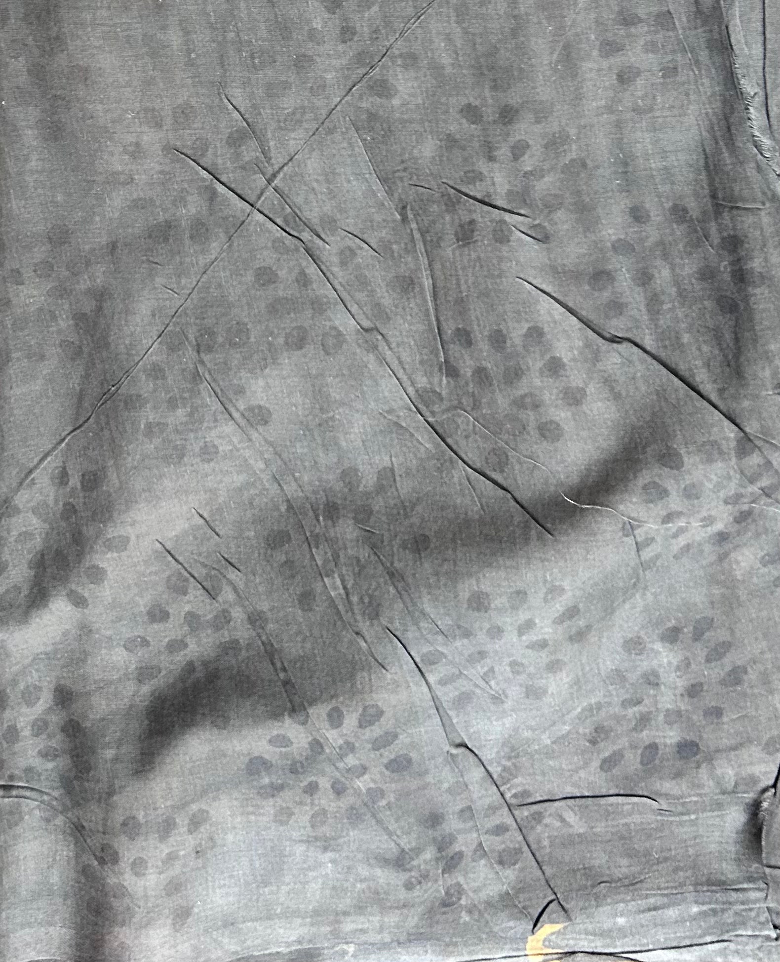 Earthy Brown Floral Nashpal dye Handblock printed Mul Cotton Saree