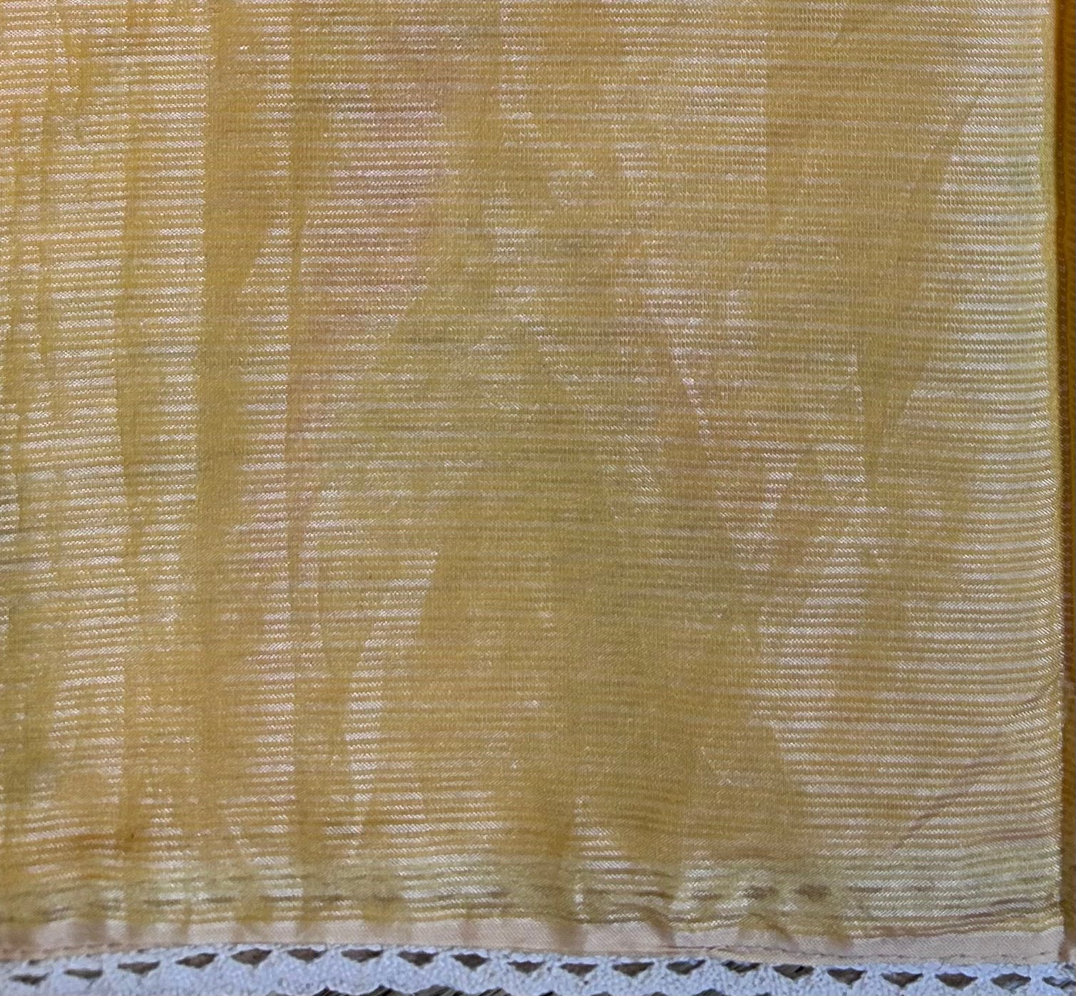 Yellow Kota Silk mix Saree ( machine embroidery )
