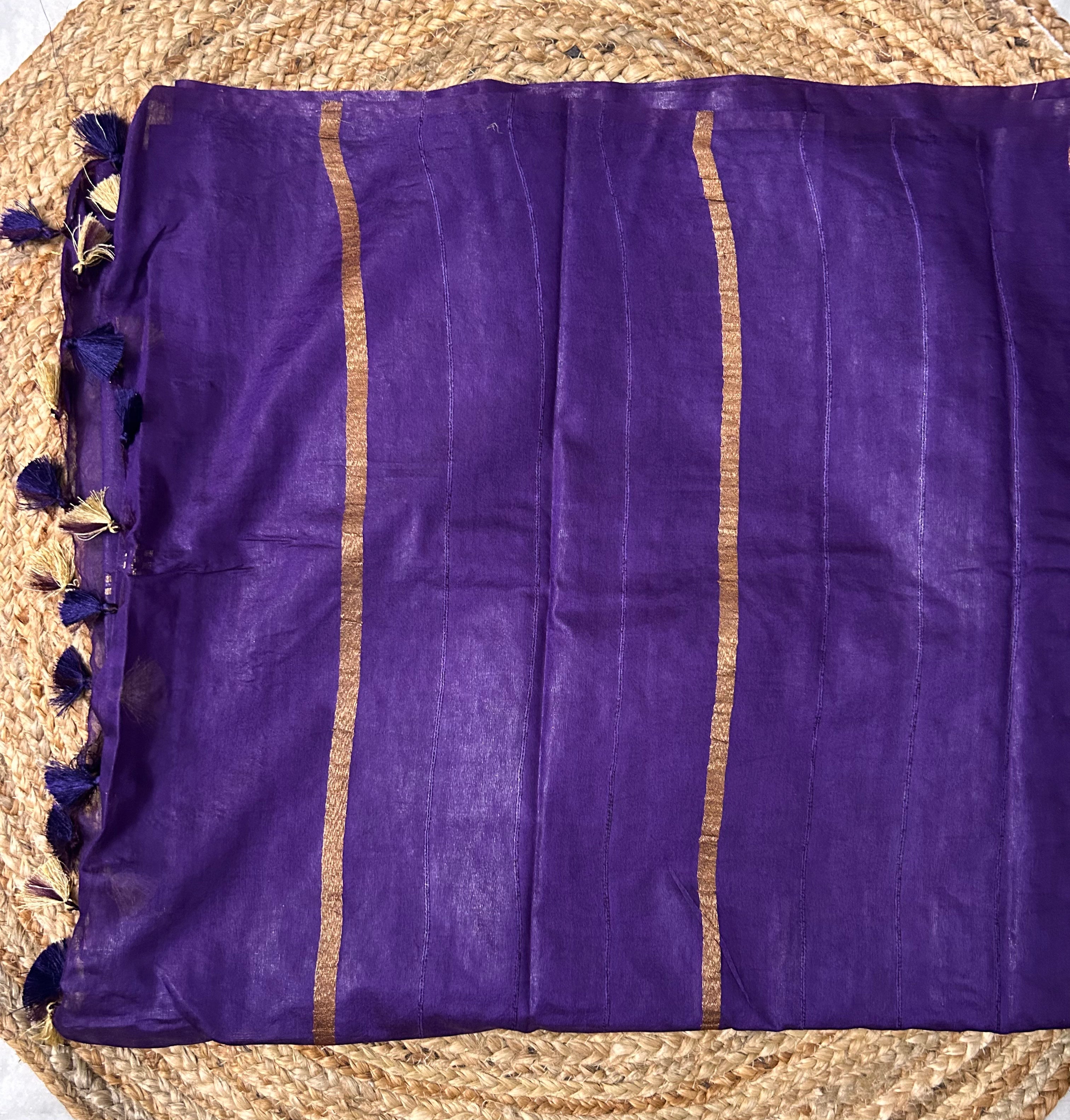 Purple Viscose Saree