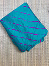 Teal Green Chinon Leheriya Saree