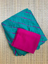 Teal Green Chinon Leheriya Saree