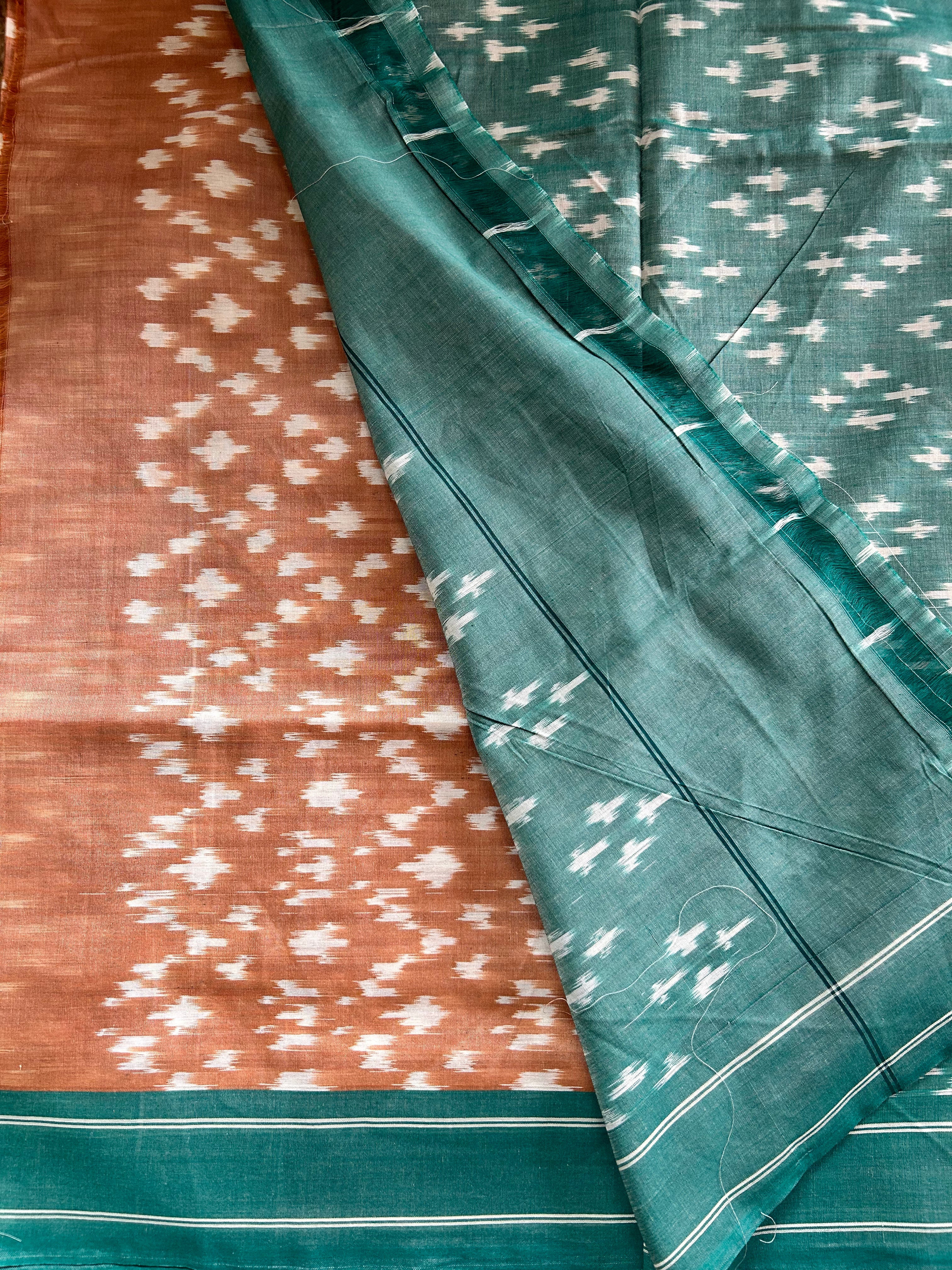 Light Brown Pochampally Ikkat Mercerised Cotton Handloom Saree