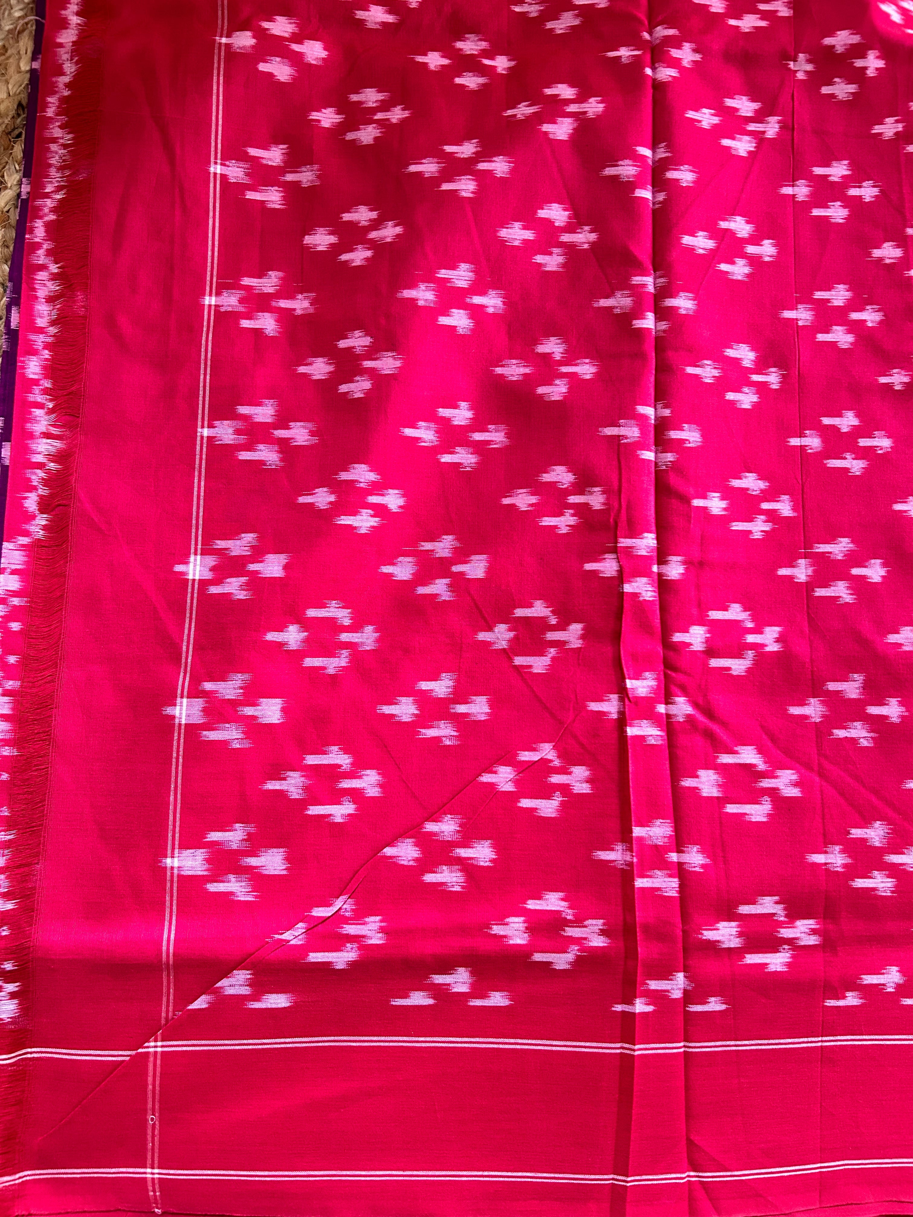 Violet Pochampally Ikkat Mercerised Cotton Handloom Saree