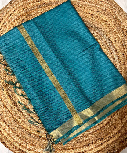 Sea Green Plain Kota Saree