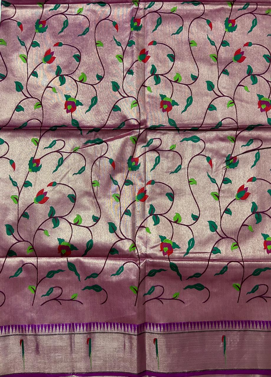 Purple Semi-Paithani Saree