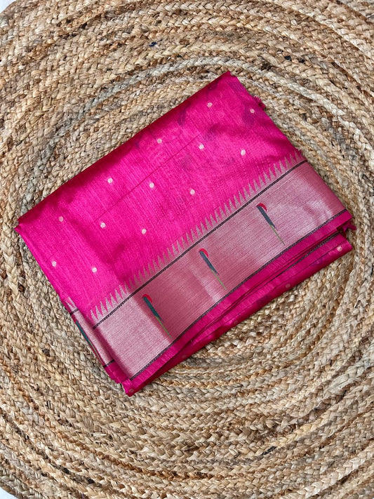 Pink Semi-Paithani Saree