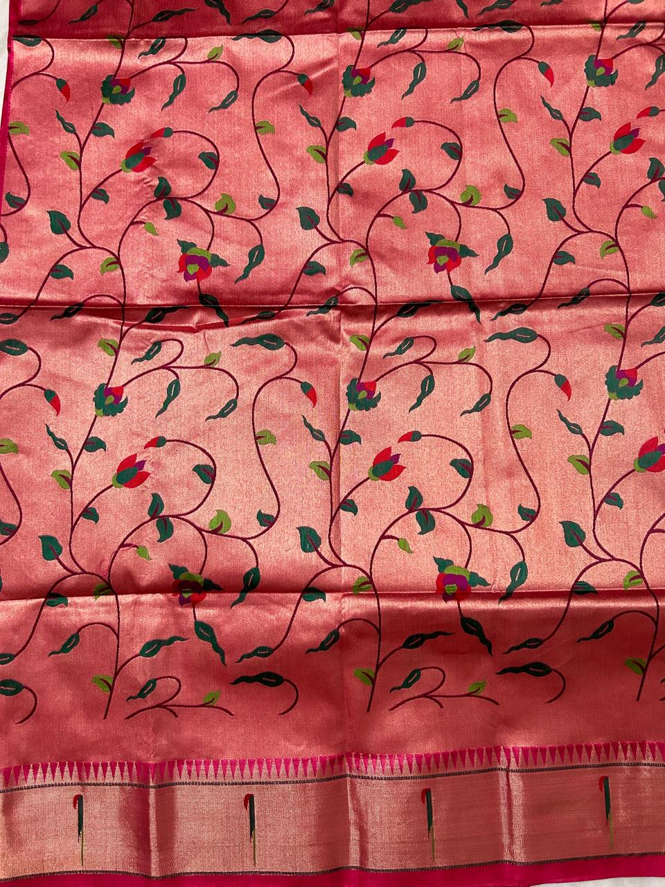 Pink Semi-Paithani Saree