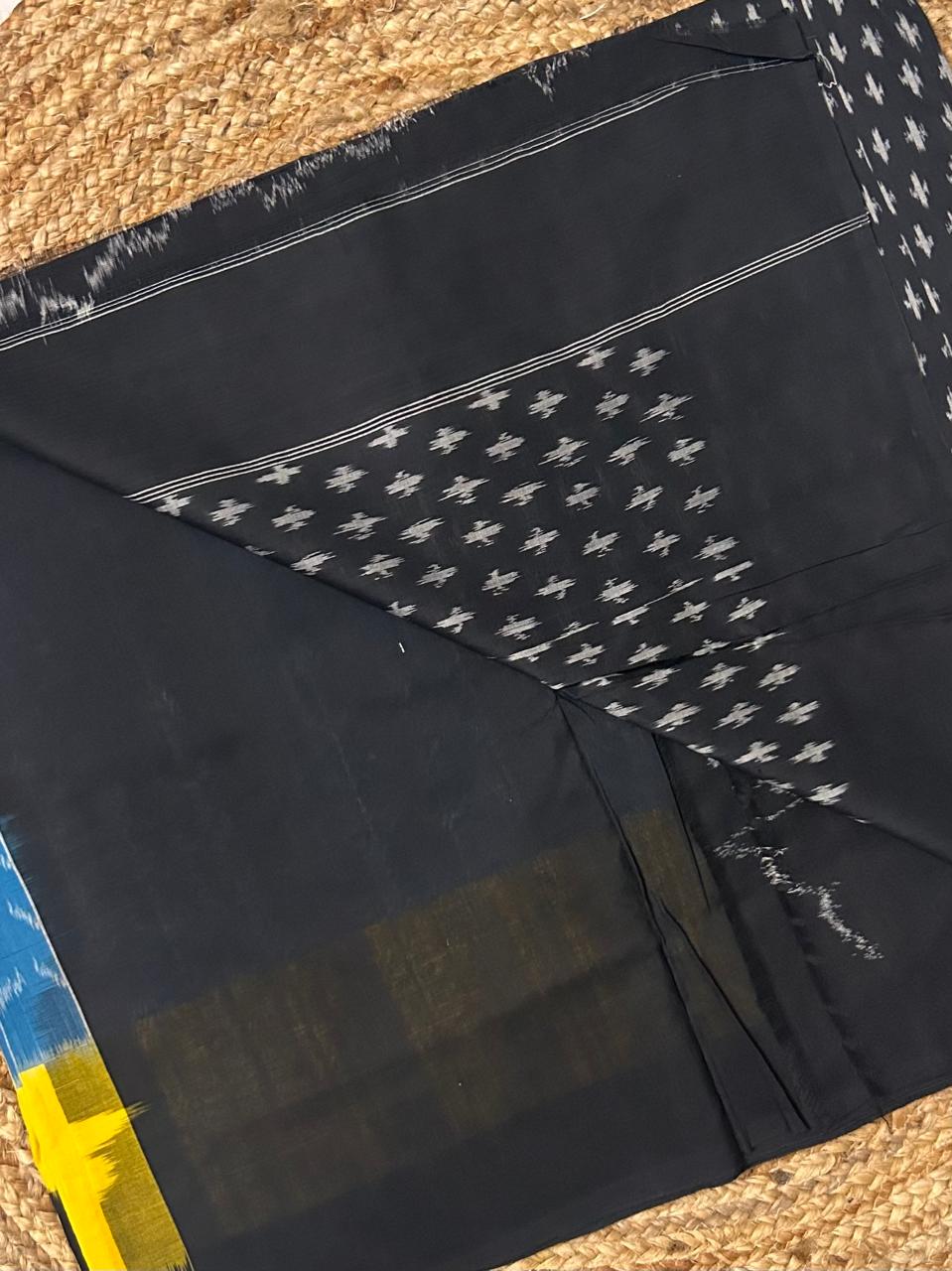 Blue Ikkat Handloom Cotton Saree
